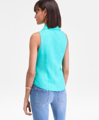 Woman's Collared Button-Front Top, Macy's Exclusive 