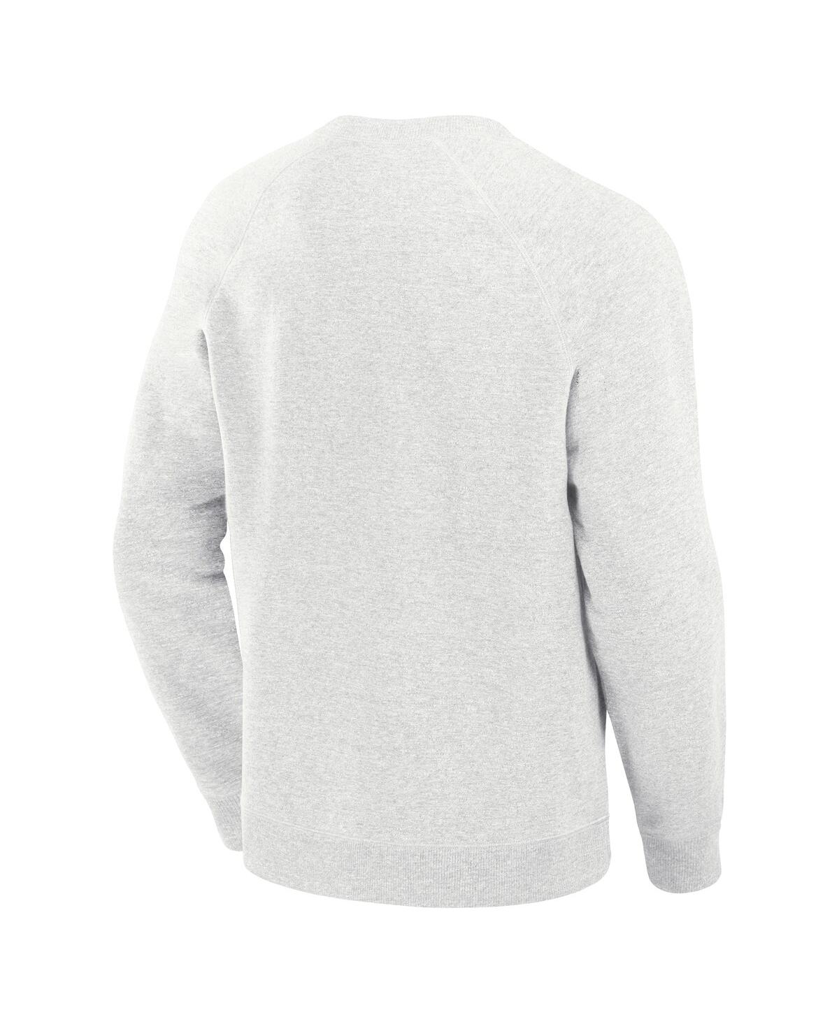 Fanatics Men's Heather Gray Columbus Blue Jackets Banner Fleece Raglan Pullover Sweatshirt