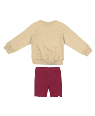 Girls Toddler 2-Piece Gold/Garnet Florida State Seminoles Beta Fleece Sweatshirt and Shorts Set