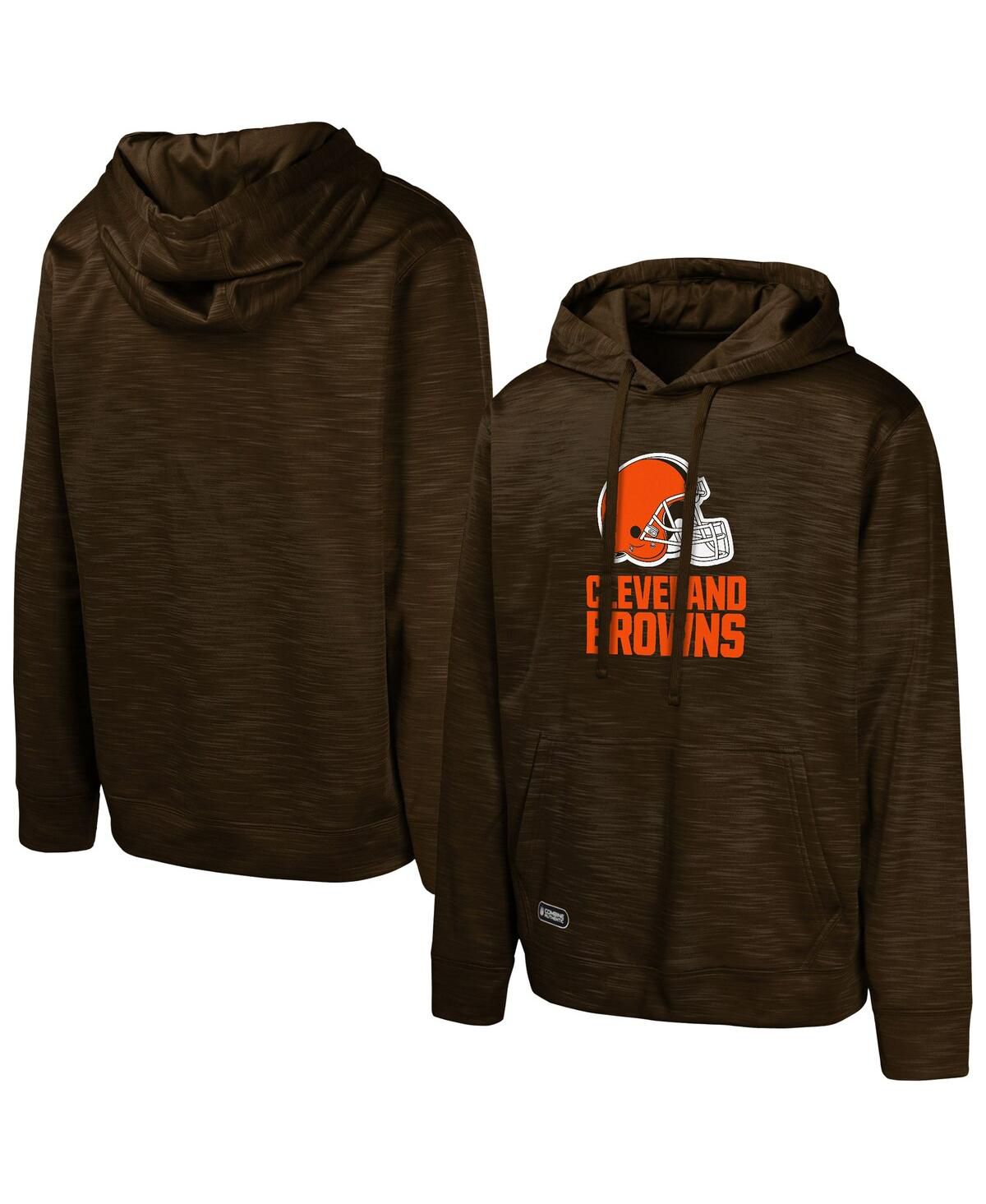 Мужской коричневый флисовый пуловер с капюшоном Cleveland Browns Streak