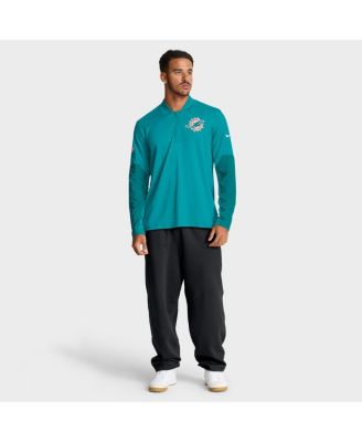 Men's Aqua Miami Dolphins Sideline Dri-FIT Half-Zip Pullover