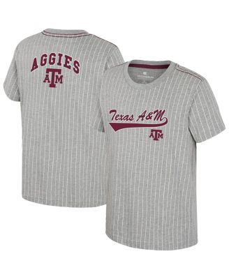 Colosseum - Big Boys and Girls Heather Gray Texas A&M Aggies Airball Baseball T-Shirt