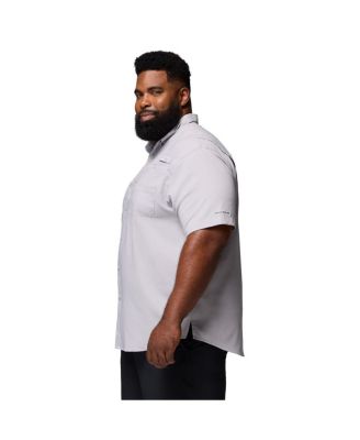 Men's Gray LSU Tigers Big Tall Tamiami Omni-Shade Button-Down Shirt