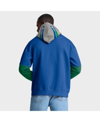 Men's Royal Seattle Seahawks Helmet Retro Pullover Hoodie