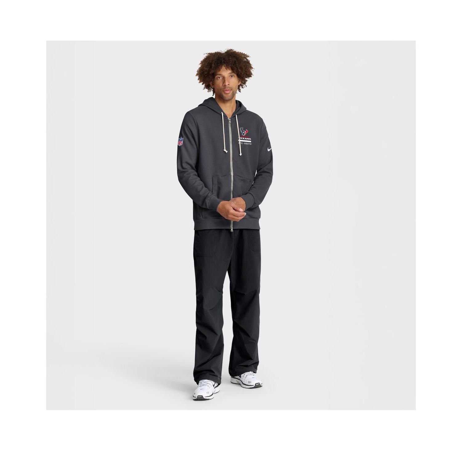 Men's Anthracite Houston Texans Sideline Standard Issue Utility Player Dri-FIT Full-Zip Hoodie