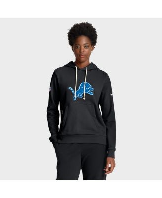 Nike - Women's Black Detroit Lions Throwback Sideline Standard Issue Dri-FIT Hoodie