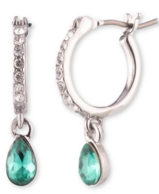 Rhodium Montana Silver-Tone Huggie Drop Earrings