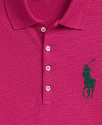 Girls 2T-6X Big Pony Stretch Mesh Polo Shirt
