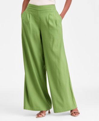 Women's Linen Pull-On Wide-Leg Pants, Macy's Exclusive