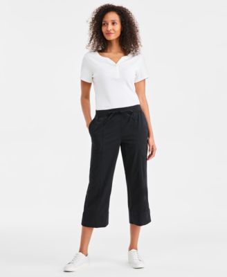 Style & Co - Petite Drawstring Cuff Capri Pants