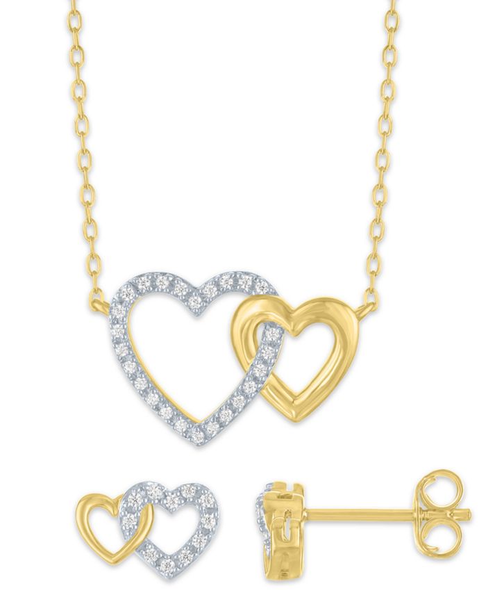 2-Pc. Diamond Pendant Necklace and Earrings Set (1/6 ct. t.w.) in 14k