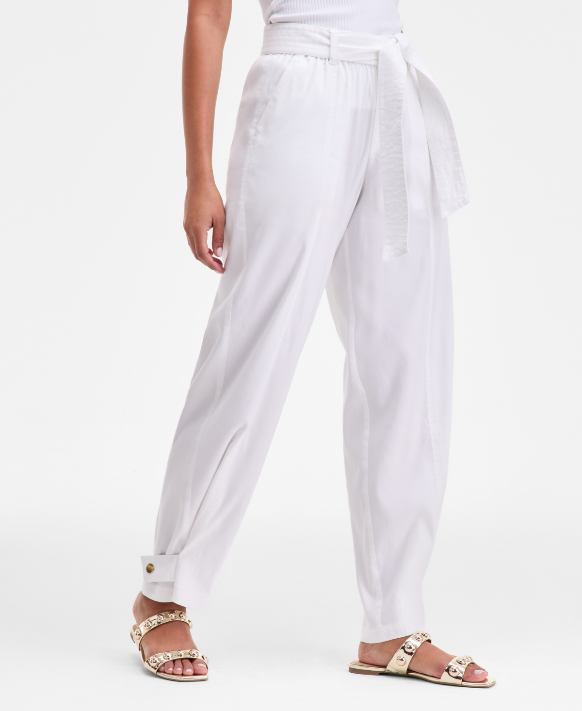 I.n.c. International Concepts Women's Tie-Waist Linen Blend Pants, Macy's Exclusive