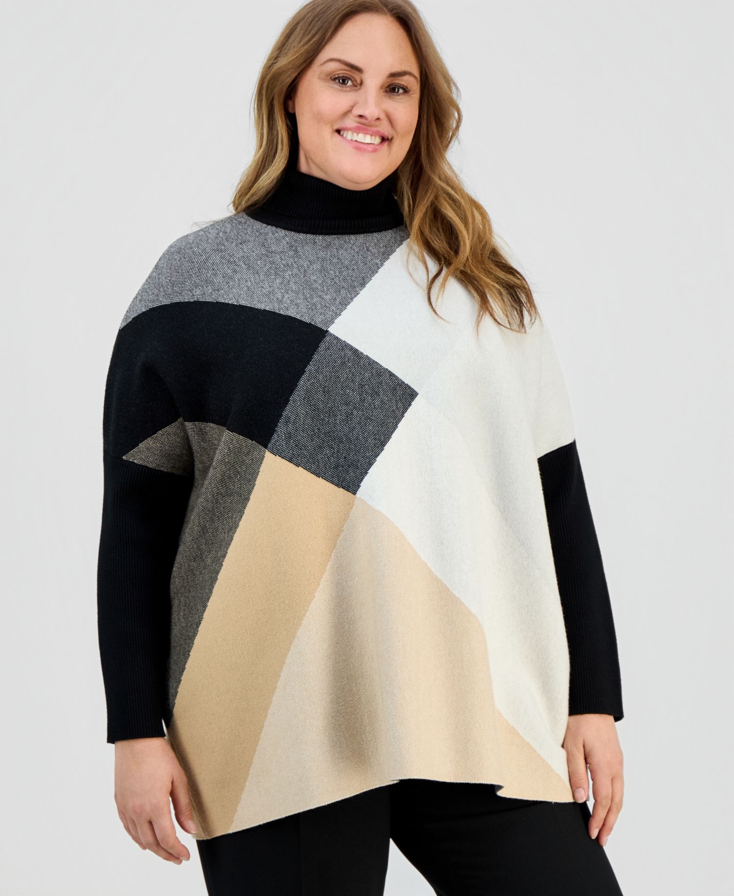Plus Size Turtleneck Pullover Sweater