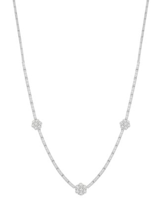 Wrapped in Love - Diamond Tennis Flower Necklace (2-1/2 ct. t.w.) in 14K White Gold