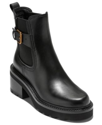 Cole Haan - Women's Shibley Almond Toe Lug Buckle Booties