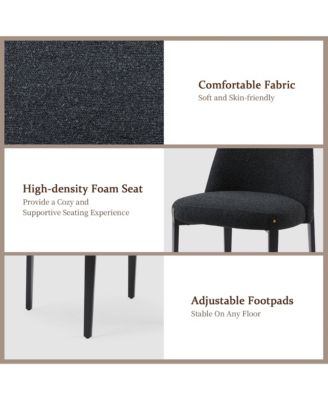 Minimalist 3-Piece Faux Marble Round Table with Black Boucle Armless Chair Dining Room Set for Kitchen