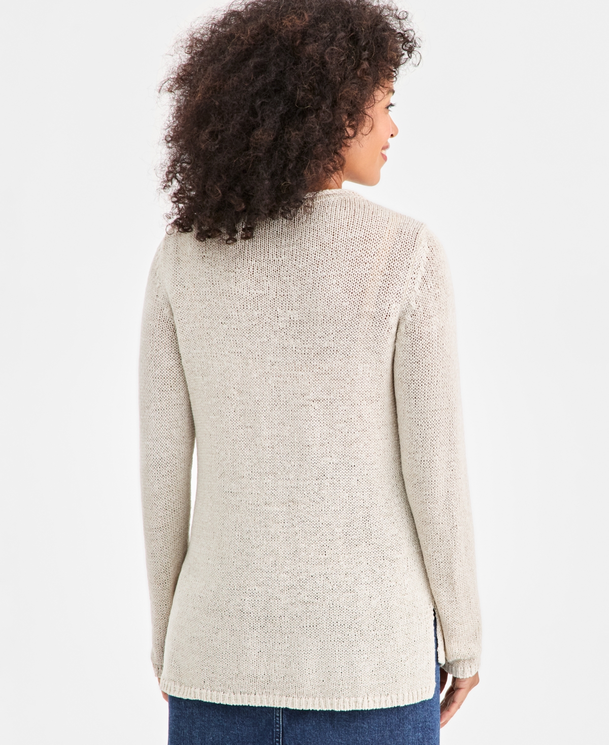 Style & Co Petite Boat Neck Tape Yarn Sweater, Macy's Exclusive In Gray