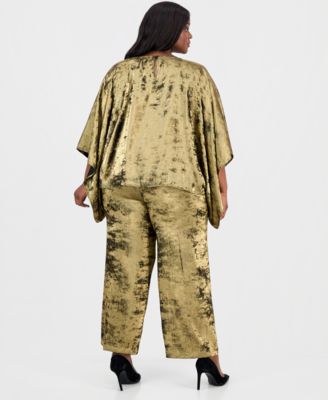 Plus Size Dolman-Sleeve Top & Wide-Leg Pants