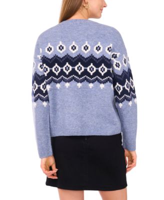 Women's Crewneck Fair Isle Long-Sleeve Sweater