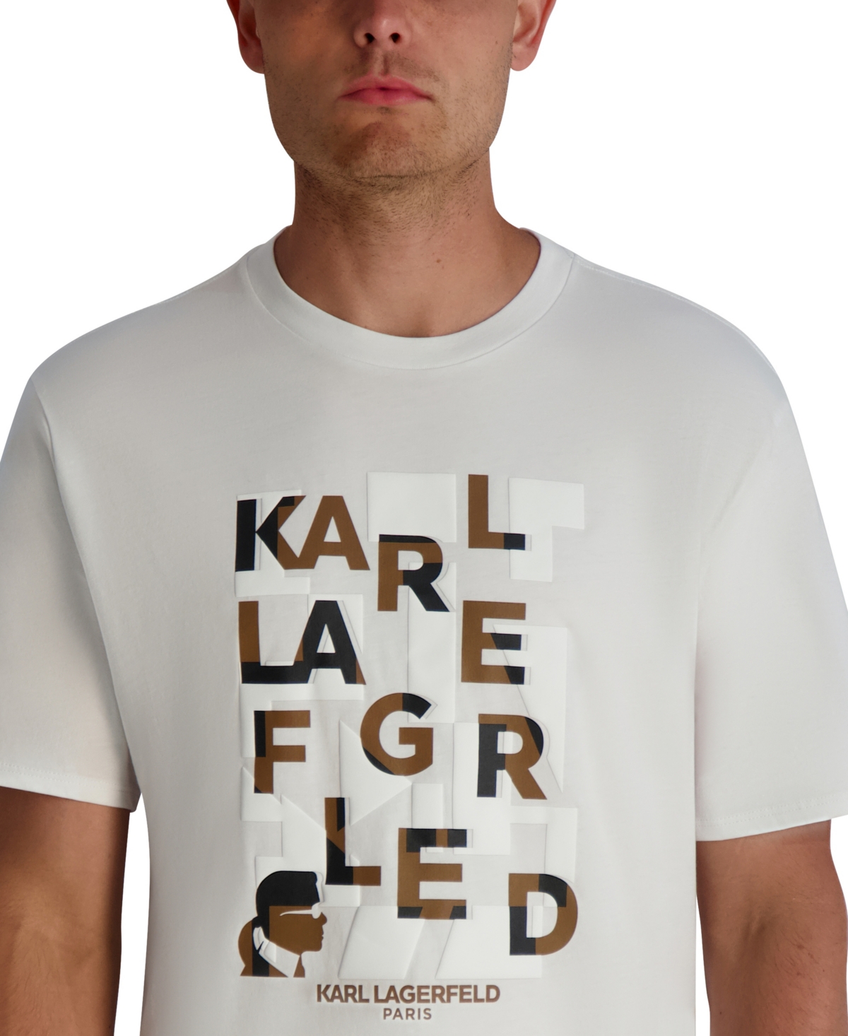 Karl Lagerfeld Paris Men's Stacked Print T-Shirt