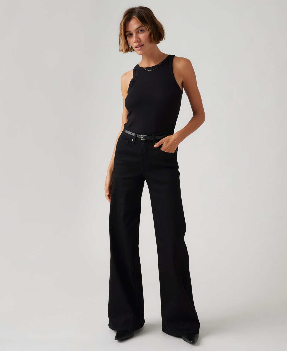 Levi's Plus Size 318 Shaping Wide Leg Jeans In Black