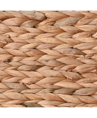 12" Hand-Woven Hyacinth Pantry Baskets with Chalkboard Labels and Handles (Set of 4)