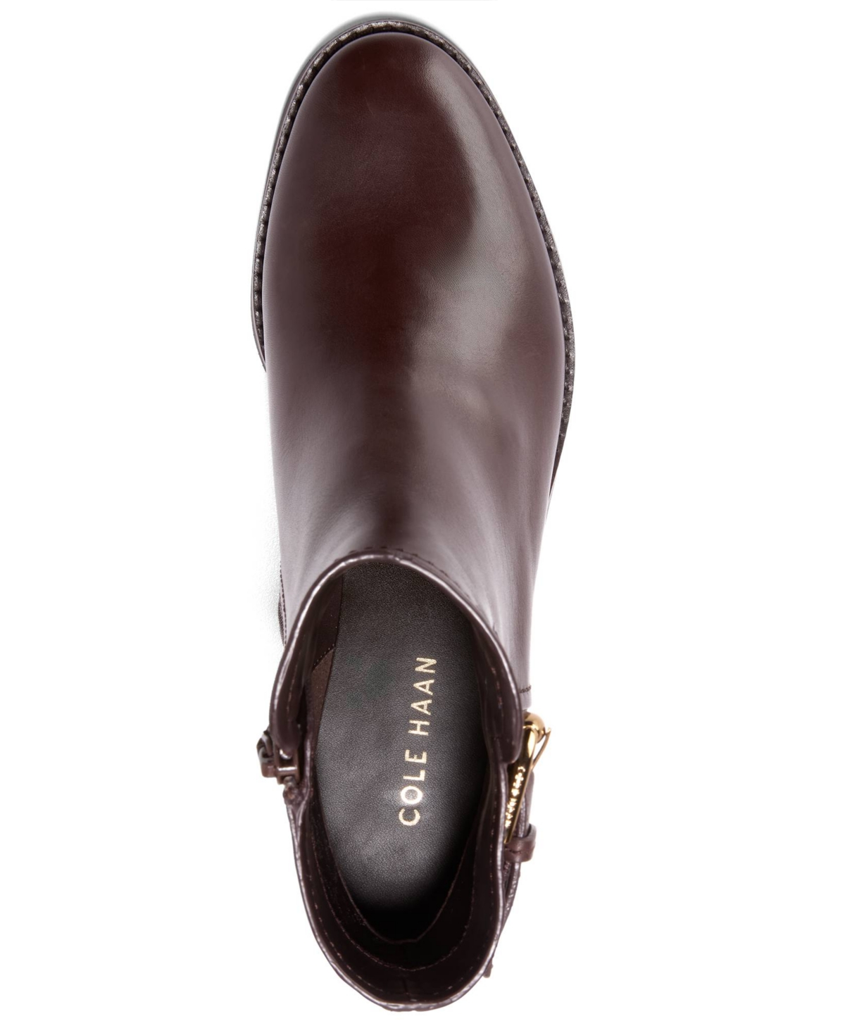 Cole Haan Hanover Buckle Leather Bootie In Brown