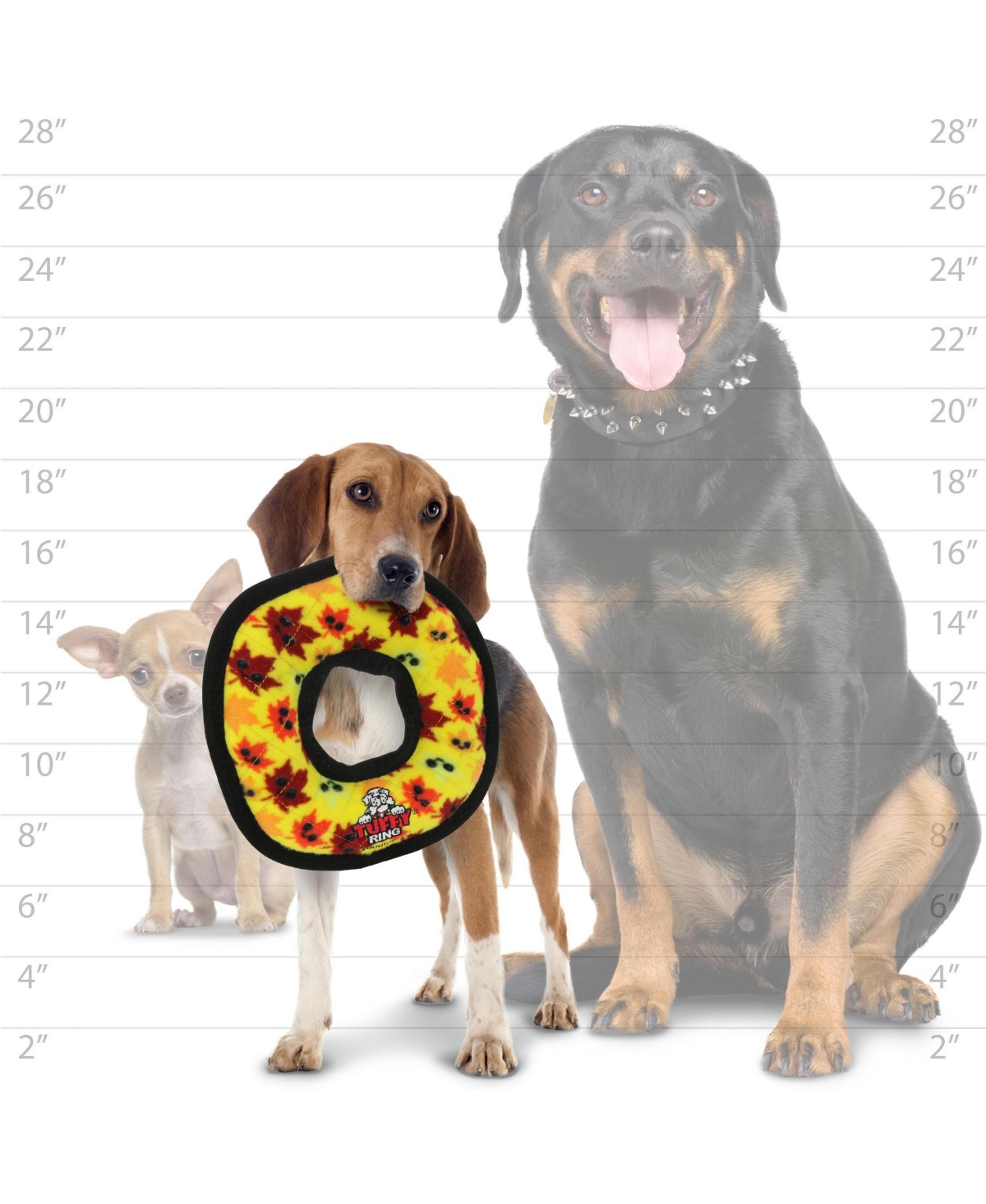 Tuffy Holiday Medium Ring Leaves 2 Pack, Durable Plush Squeaky Dog Toy
