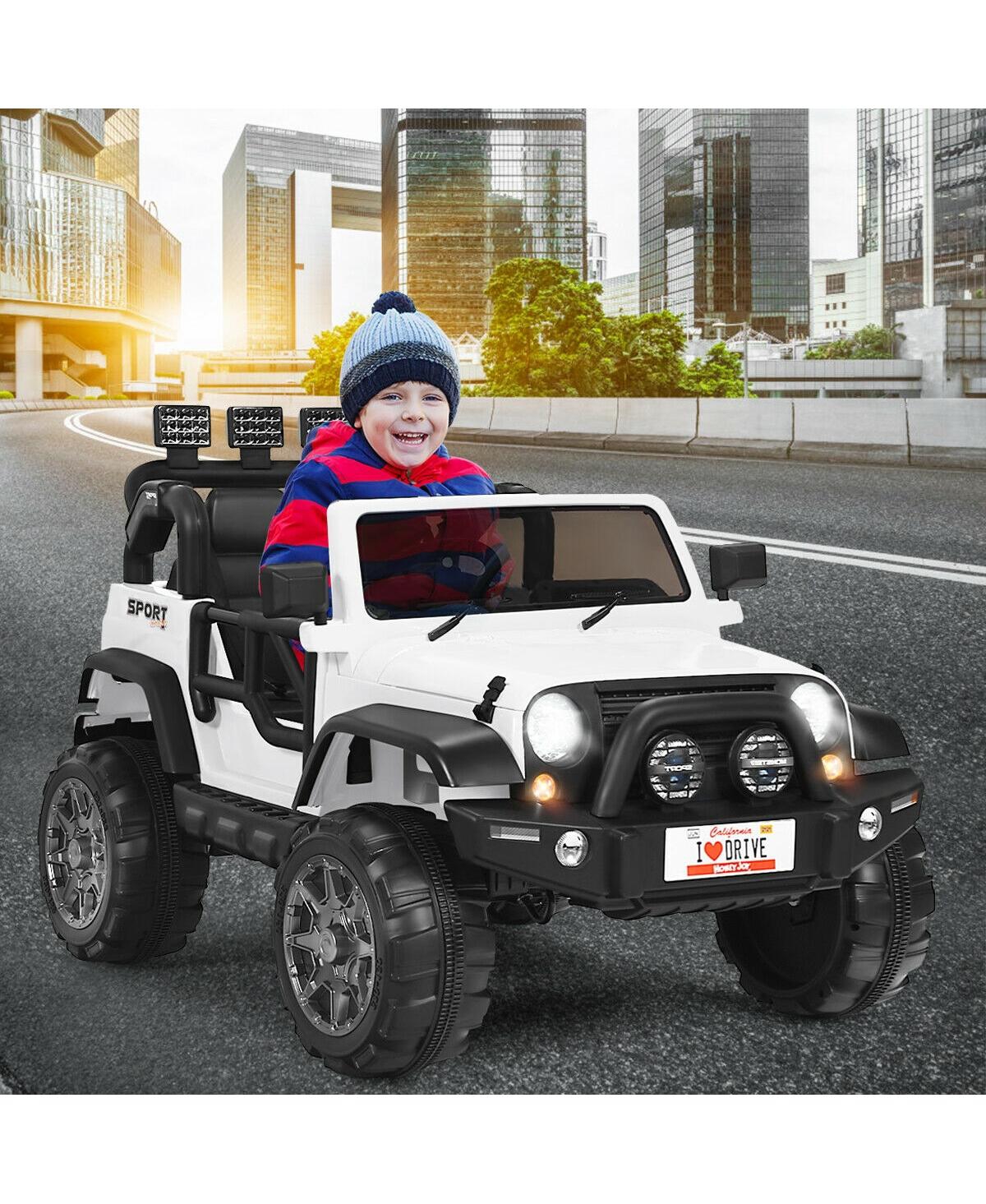 12V Two-Seater Ride On Truck Car with Remote Control and Storage Room