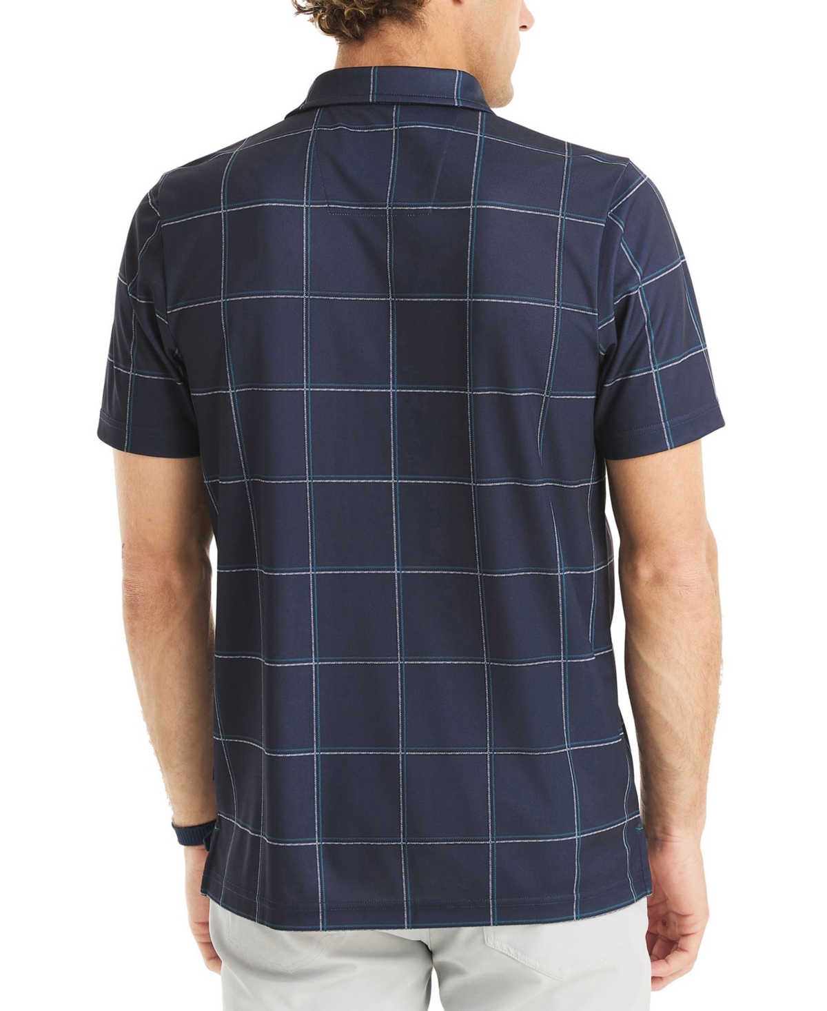 Nautica Men's Short Sleeve Windowpane Golf Polo Shirt