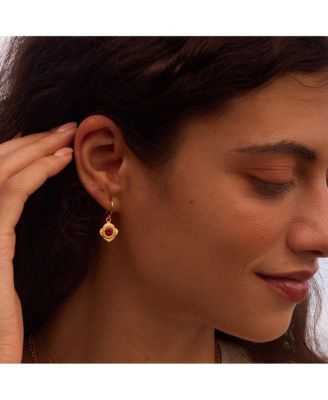 Strong Heart Garnet Drop Earrings