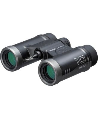 10x21 UD Weather Resistant Roof Prism Binocular, 5.4 Degree Angle View, Black, Bundle with Portable Telescoping Stool/Chair, Cleaning Cloth