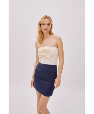 Women's Hazel Linen Twist Mini Dress