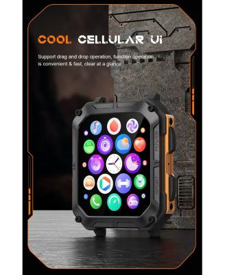 1.83'' Bluetooth Call Heart Rate Monitoring Information Push Smart Bracelet Outdoor Sports for Women Men -Orange