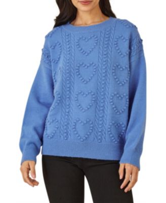 Women's Heart Detail Relaxed Knit Sweater