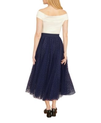 Women's Mesh Heart Print Tulle Skirt