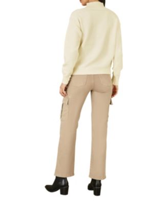 Women's Floral Detail High Neck Knit Sweater