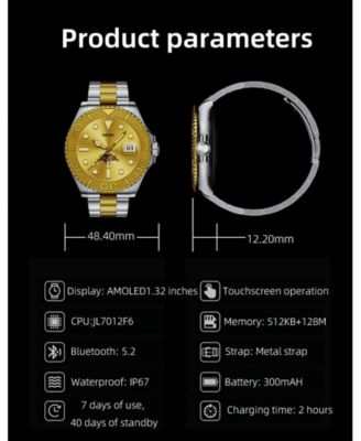 1.32" HD Smart Watch Multi-function With Bluetooth Calling Health Monitoring, IP67 for Women Men