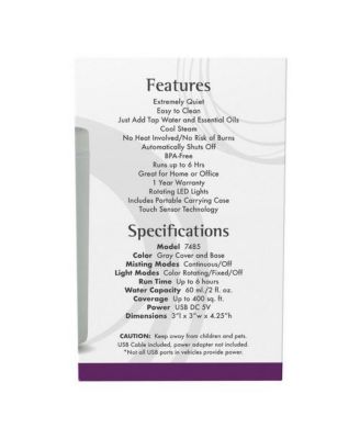 Portable USB Ultrasonic Oil Diffuser, 1 Count