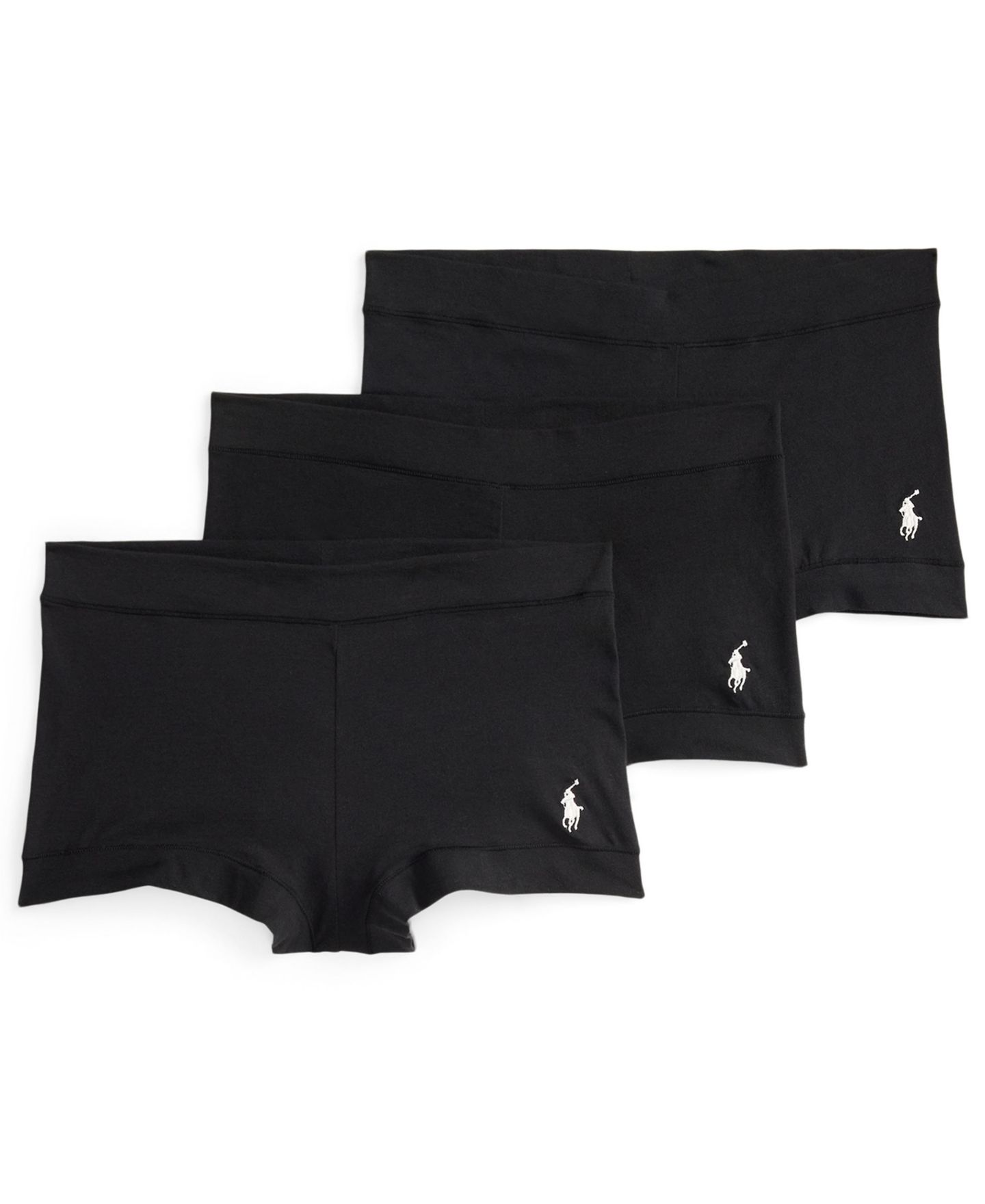 Комплект белья, крой шортики, 3 шт. — Polo Ralph Lauren, цвет: Чёрный — фото 1