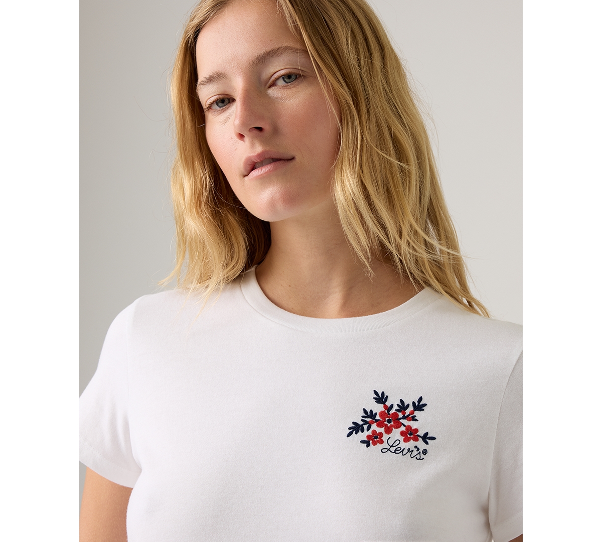 Levi's Women's Perfect Graphic Logo Cotton T-shirt In White