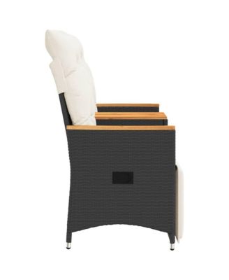 Reclining Garden Sofa Black, Cream White