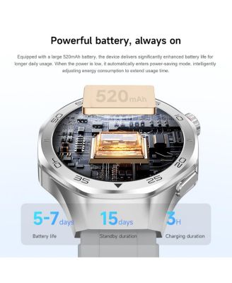 Multi-GNSS Outdoor Sports Watch with Bluetooth Calling Altimeter Barometer 3ATM Waterproof -Silver