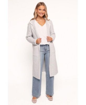 Women's Katia Contrast Trim Coatigan - Beige S/M