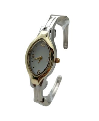 Elegant Thin Bangle Women Watch, Two Tone