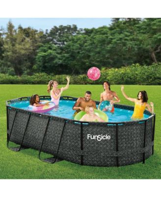 13' x 8' x 39.5" Oasis Designer Oval Swimming Pool, Dark Herringbone