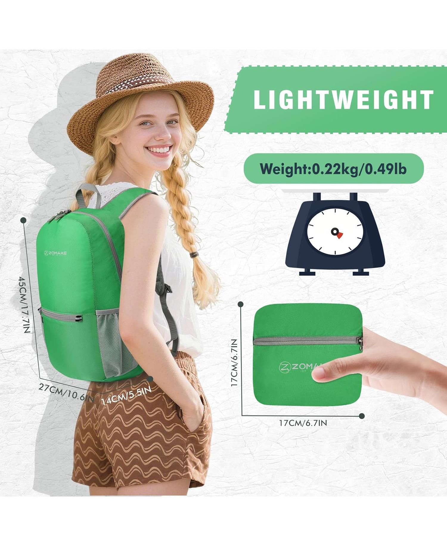 Ultra Lightweight Hiking Backpack 20L, Packable Small Backpacks Water Resistant Daypack for Women Men