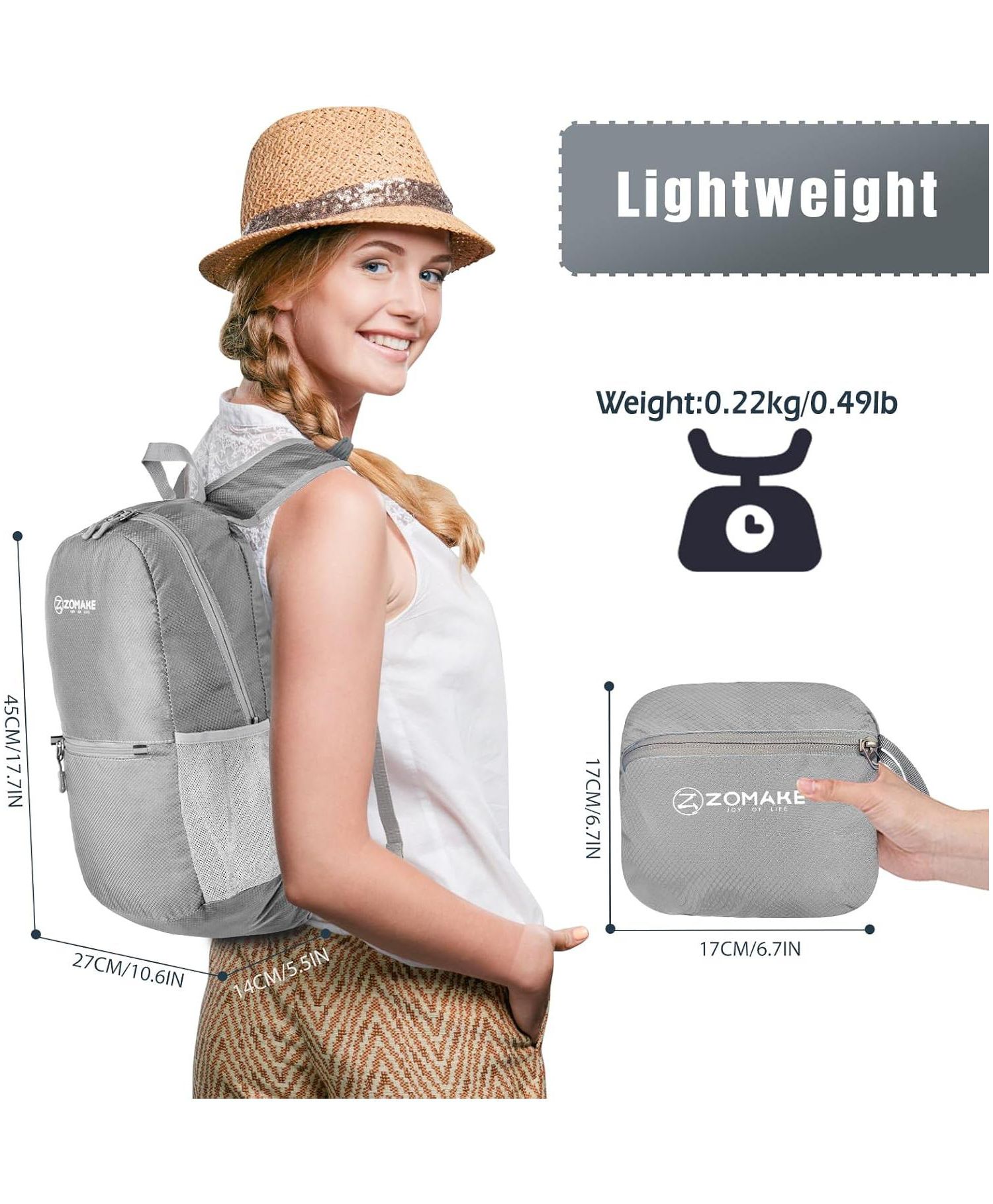 Ultra Lightweight Hiking Backpack 20L, Packable Small Backpacks Water Resistant Daypack for Women Men