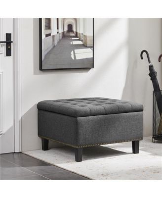 Button-Tufted 50-inch Ottoman Entryway Bench Footstool Bench