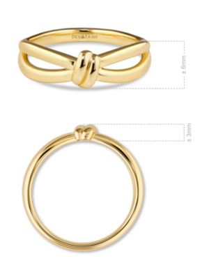 Love Knot Ring in Gold Plated Sterling Silver, Size 7